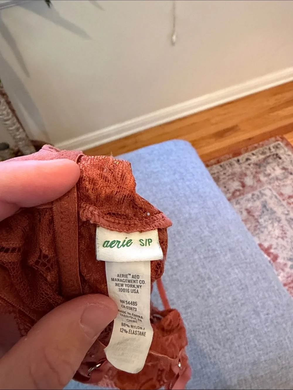 aerie Lace Bralette in Rust Orange